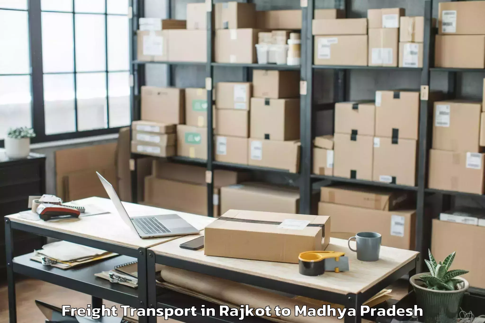 Reliable Rajkot to Kundam Freight Transport